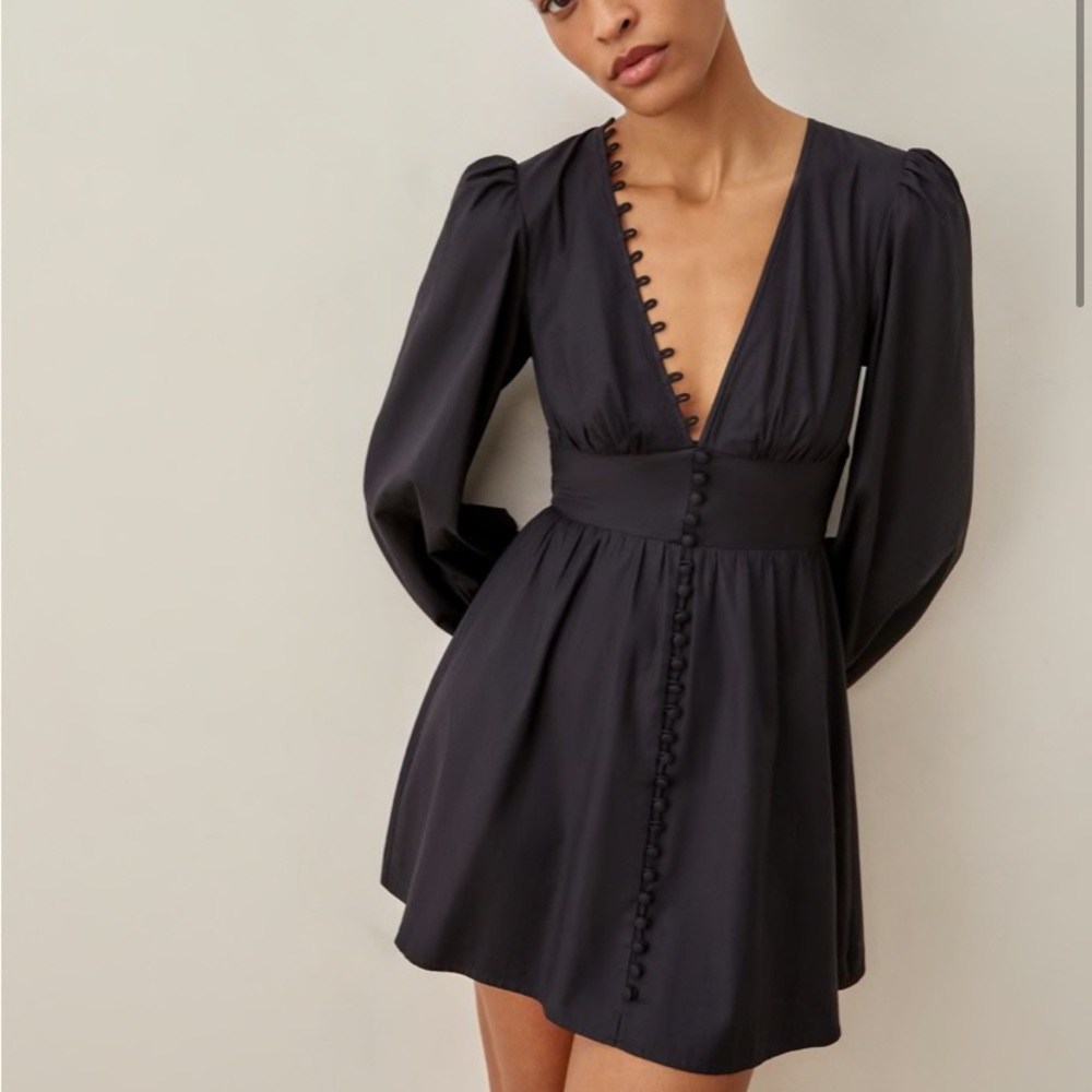 NWOT- Reformation Caitie Dress Black